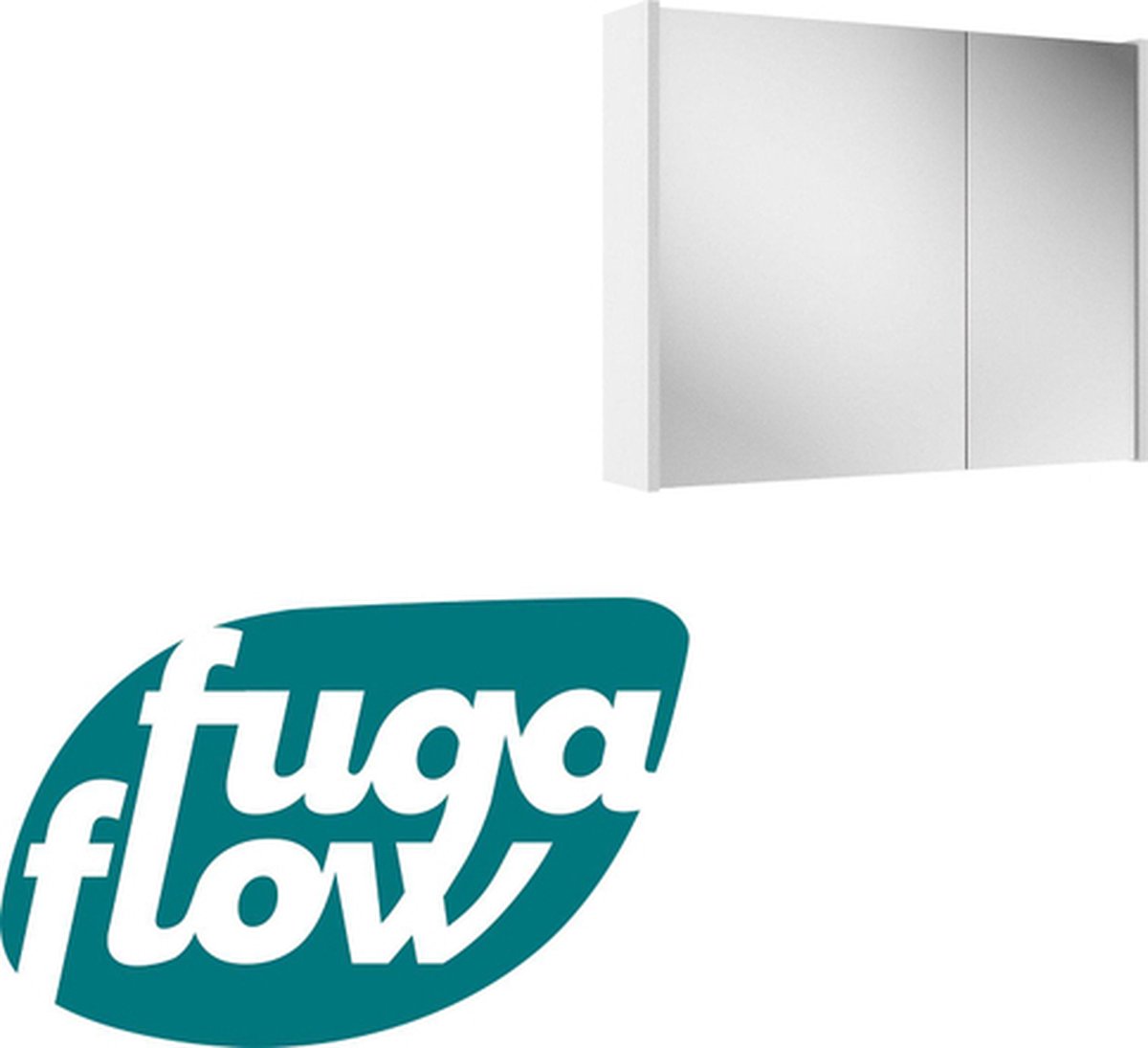 FugaFlow Eccelente Arredo spiegel badkamer spiegelkast 80x63x16cm inclusief zijpanelen mat wit