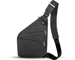Anti-diefstal crossbody tas - Schoudertas - Borsttas - Multi-pocket crossbody tas - Multifunctionele crossbody tas - Unisex - Geschikt voor reizen, outdoor, sport, werk crossbody tas (grijs) Anti-diefstal crossbody tas - Schoudertas - Borsttas - Multi-pocket crossbody tas - Multifunctionele crossbody tas - Unisex - Geschikt voor reizen, outdoor, sport, werk crossbody tas (grijs)