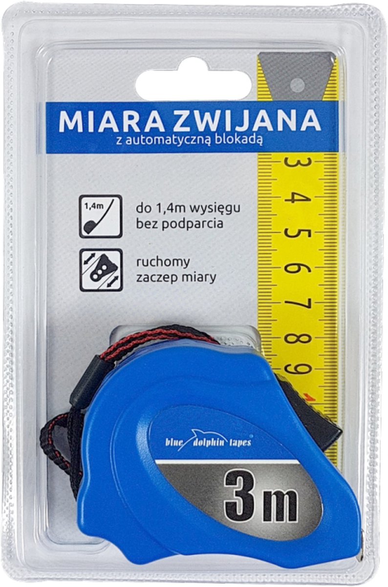 BLUE DOLPHIN Rolbandmaat met automatische vergrendeling 3m