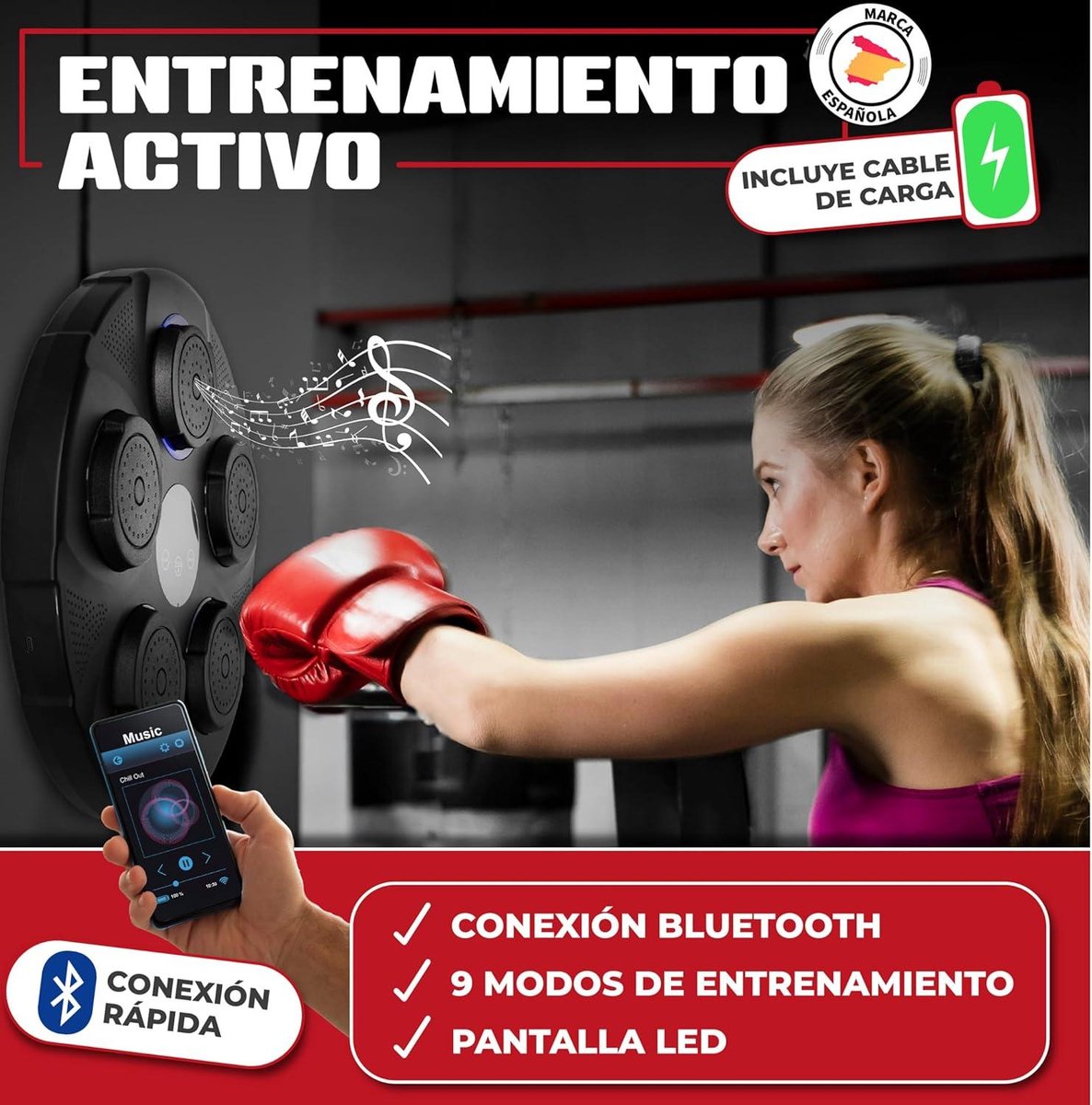 TODO Music Boxing Machine, slimme Bluetooth LED muziekboxmachine, 9