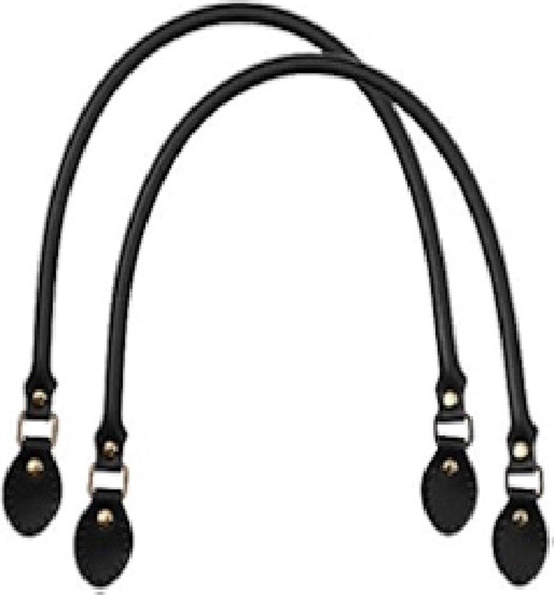 Rico Design Faux Leather Bag Handles 60cm Black (2 pcs)