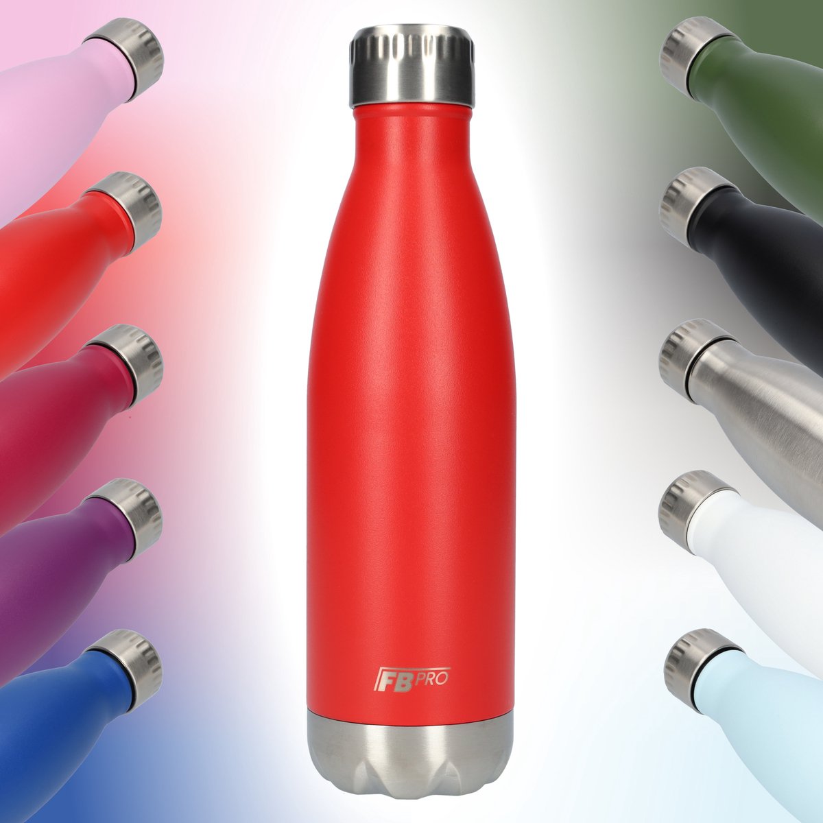 RVS Thermosfles - Waterfles - Drinkfles - Thermoskan - Isoleerkan - Modern design - Compact formaat - Ideaal voor warm en koud weer - Dubbelwandig - 500ML - Rood - China Red