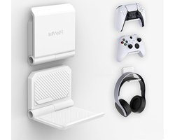 Muurbeugel voor ps5 Controller Stand - Opklapbaar Muur Houder voor ps4/Xbox Series X/SSwitch Pro - Headset Stand voor Xbox Wireless Headset/Pulse 3D Headset - Wit