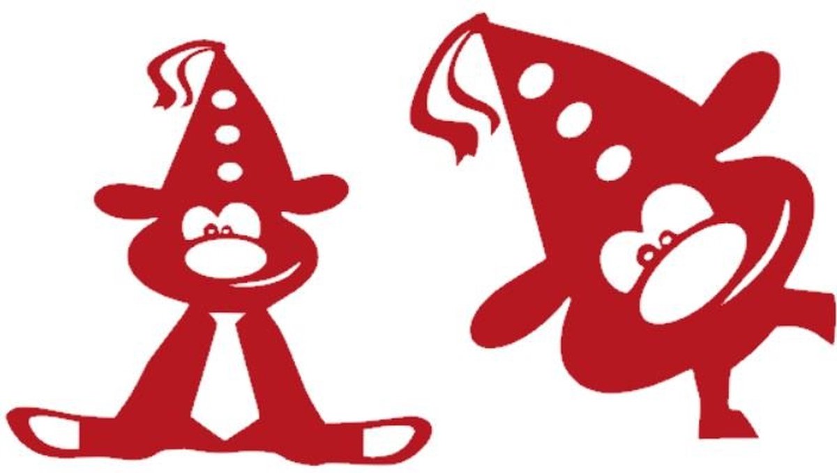 Set raamsticker herbruikbaar 2 x feestbeest Carnaval Wit | Rosami