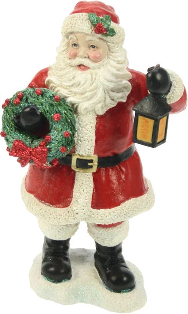 Kerstman met krans, 12x8,5x20cm
