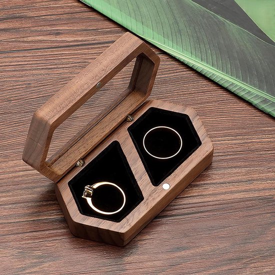 Houten ringendoos, ringendoosje voor bruiloft, hartvormige ringdoos, ringdoos, handgemaakte ringdoos, ringdoos, verlovingsdoos, verloving, huwelijk