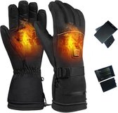 Zwart - Verwarmde Handschoenen voor Mannen Vrouwen - Waterdichte elektrisch verwarmde handschoenen - Winterwarmte - Motorhandschoenen - Elektrische Hand Warmers 3 niveaus van temperatuurregeling - Werkt op AA-batterijen (Exclusief Batterijen)