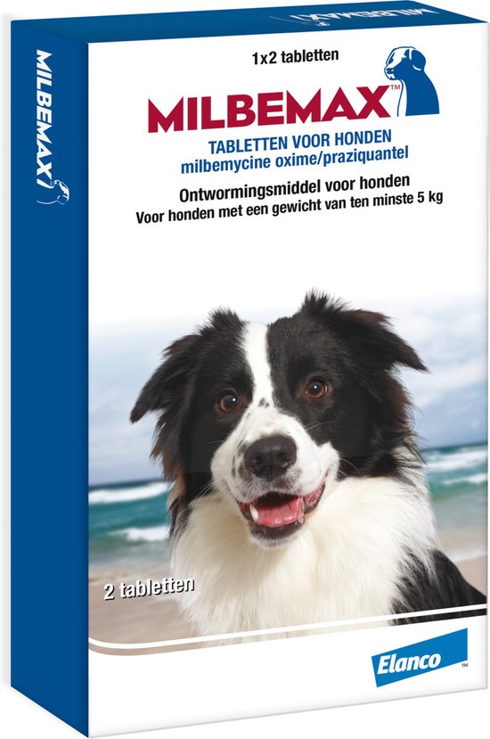 Milbemax Ontworming Tabletten Hond 5 - 75 kg 2 tabletten