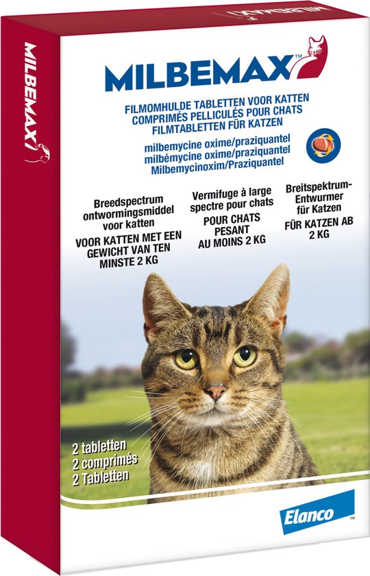 Milbemax Ontworming Tabletten Kat 2 - 8 kg 2 tabletten