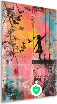 Poster coloré Banksy - Décoration murale Fille - Poster Personne - Décoration murale moderne - Posters chambre - Poster art mural 60x90 cm