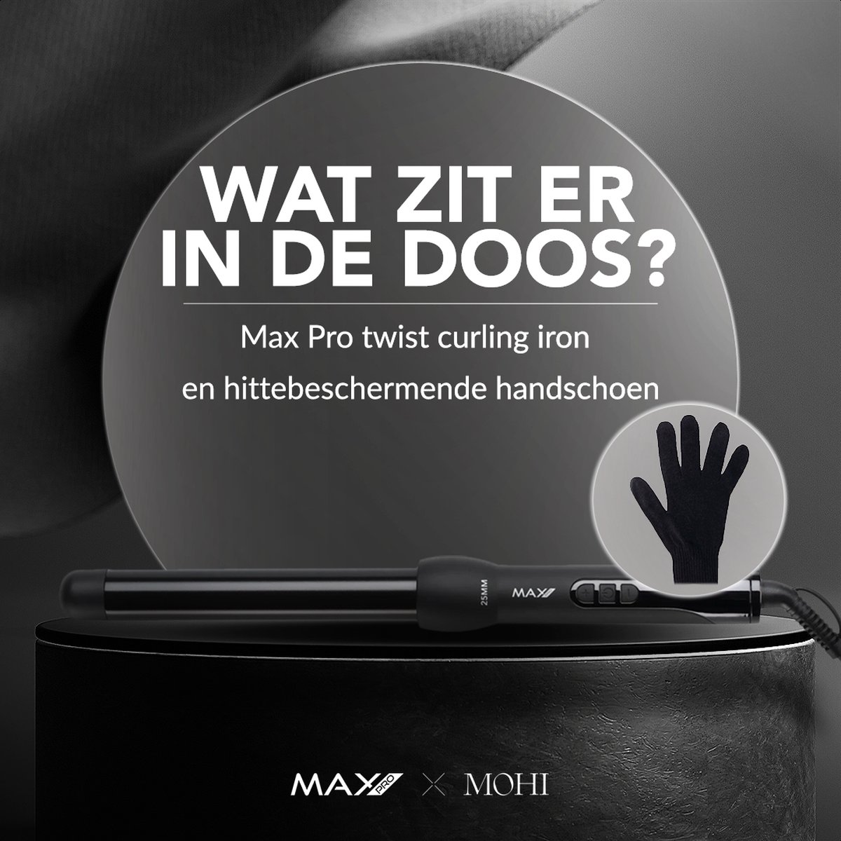 Max Pro Twist 25mm Krultang Zonder Klem voor Kort en Lang Haar - afbeelding 3