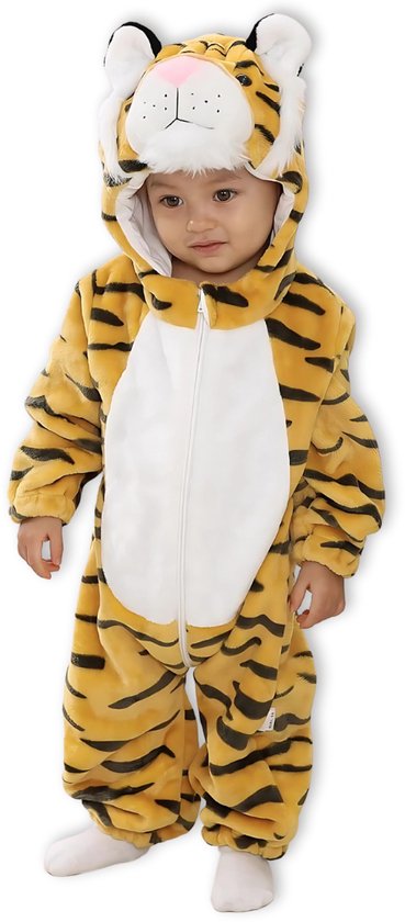 BoefieBoef Dieren Kleuter Onesie Peuter Pyjama Kinderen 2 tot 4 jaar – Verkleedkleding met Luierrits – Voor Carnaval Dierenpak - Kerst Cadeau tip – Superzacht Flanel - Baby Romper - Boxpak - Jongens - Meisjes - Kruippak - Winterpak - Panter