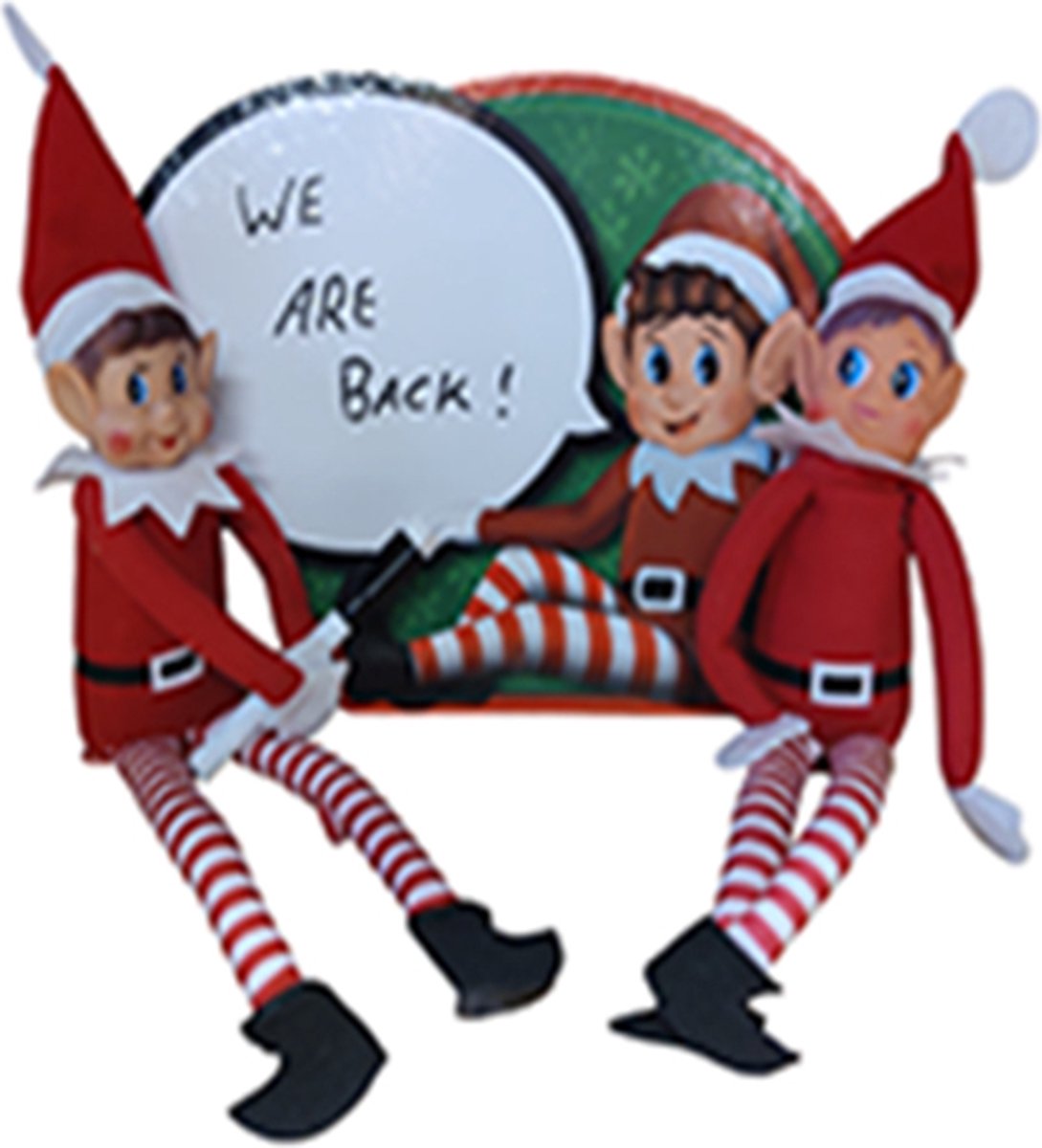 naughty elves - Elves behavin badly | Kerst - Elf - Stoute elf - pop - Jongen, meisje en spreek bubbel | Kerstmis traditie