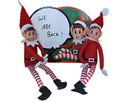 naughty elves - Elves behavin badly | Kerst - Elf - Stoute elf - pop - Jongen, meisje en spreek bubbel | Kerstmis traditie