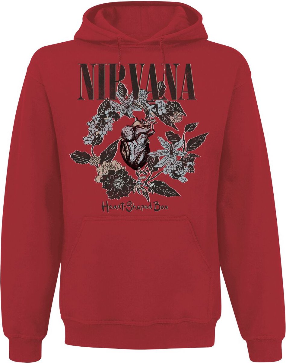 Nirvana Heart Shaped Box Heren Trui met capuchon - rood - M