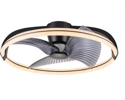 LED's Light Plafondventilator XL 74 cm - Bedienbaar met afstandsbediening - Plafondlampen met Ventilator & Lamp - Zwart - Ventilatorlamp - Ventilatoren plafond - Plafonventilator