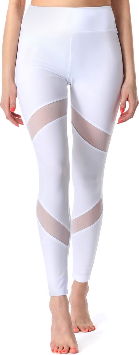 Merry Style Dames Leggings - Sport - Vrijetijdsbroek - Lang - Polyester - MS-MS10-233-LE - Wit - XXL