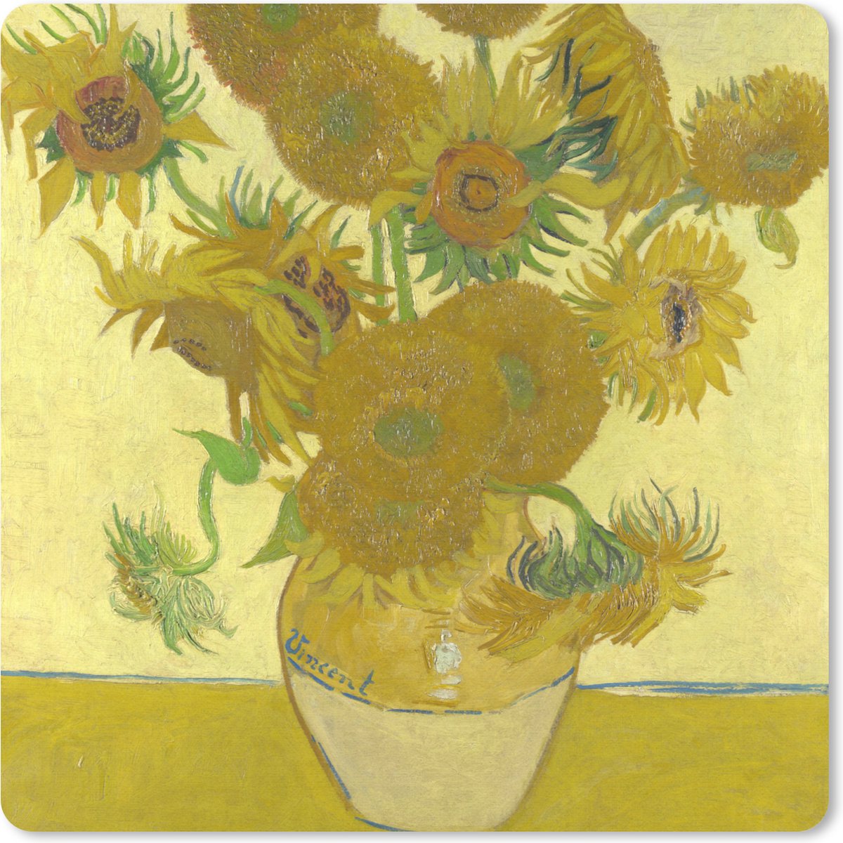 Muismat 20x20 cm - Mousepad Zonnebloemen - Vincent van Gogh - Muismatten