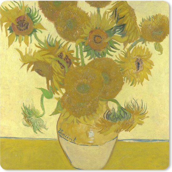 Muismat Klein - Zonnebloemen - Vincent van Gogh - 20x20 cm