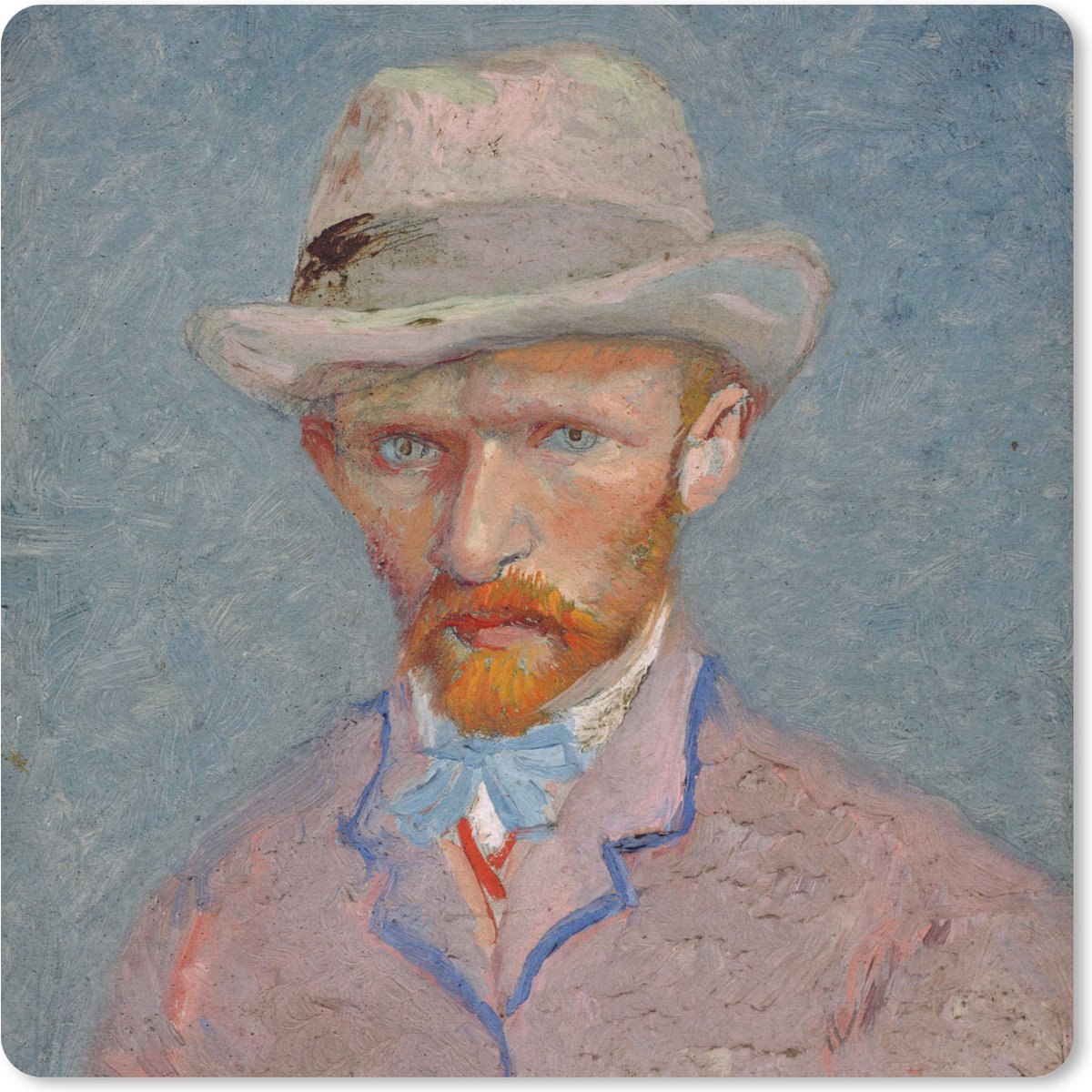 Muismat 30x30 cm - Mousepad Zelfportret - Vincent van Gogh - Muismatten