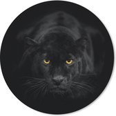 Muismat - Mousepad - Rond - Luipaard - Ogen - Zwart - 20x20 cm - Ronde muismat
