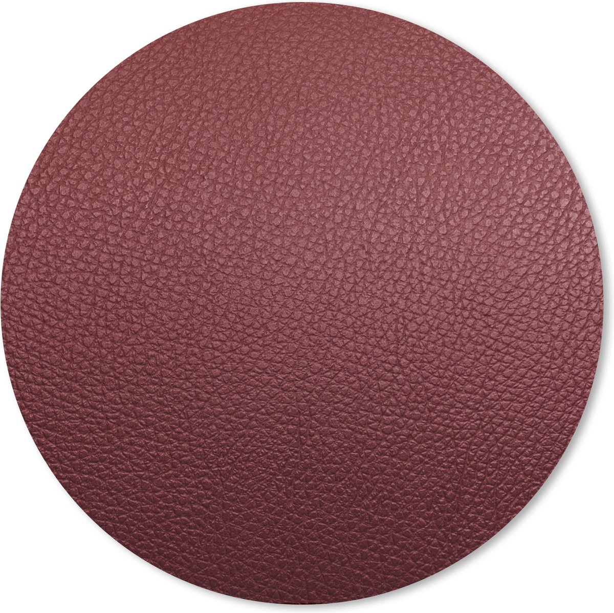 Muismat rond 40x40 cm - Mousepad Leer - Lederlook - Rood - Licht - Ronde muismatten