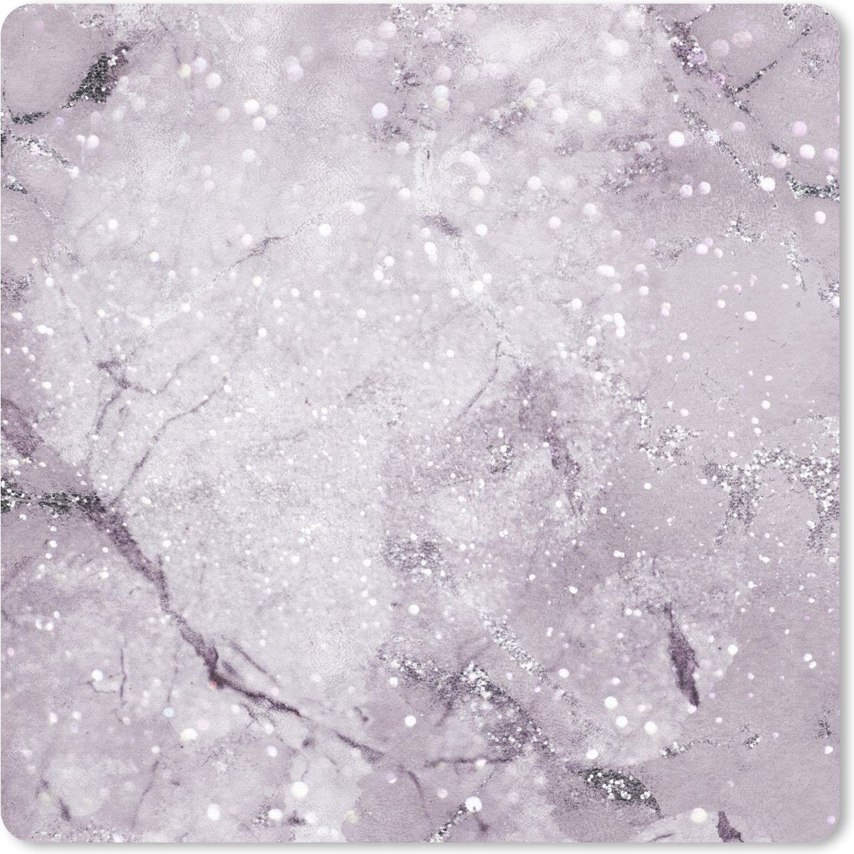 Muismat 20x20 cm - Mousepad Marmer - Glitter - Paars - Muismatten