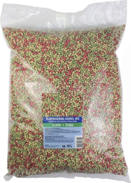 Visvoer Korrels - 15 Liter - Vijvervoer - Vissenvoer - 3 stuks