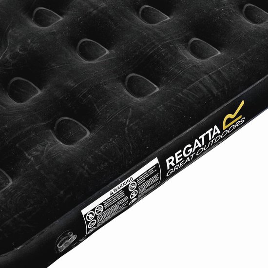 Opblaasbaar matras voor 1 persoon - Zwart, Velours Comfort van Merkloos — afbeelding 3