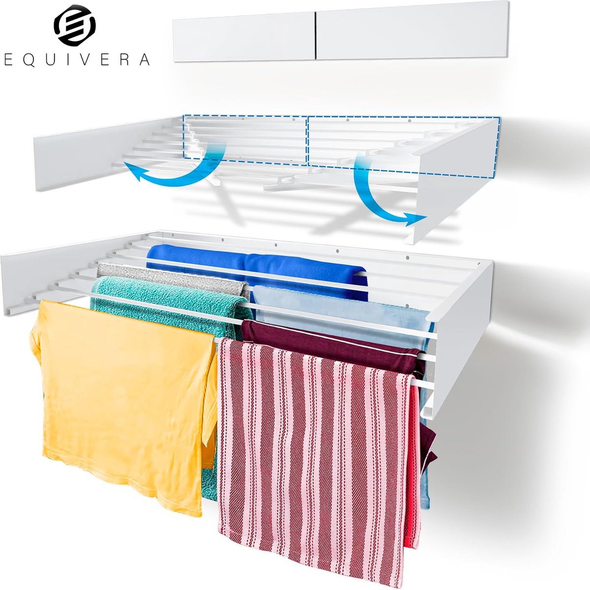 Goedkoopste Equivera Wanddroogrek - Wasrek - Droogrek - Wanddroogrek Inklapbaar - Wand Droogrek
