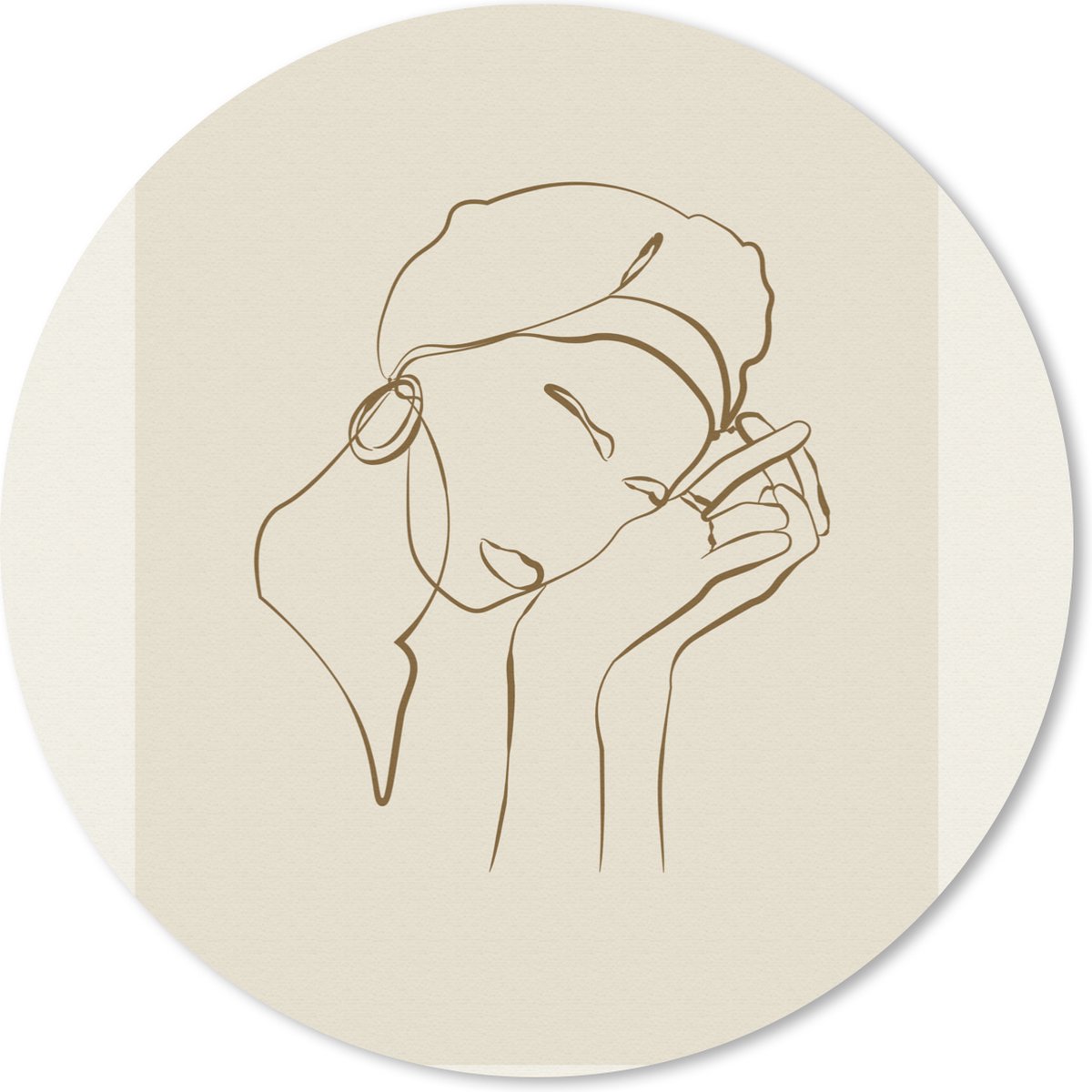 Muismat rond 40x40 cm - Mousepad Vrouw - Line art - Quotes - Tekst - Ronde muismatten