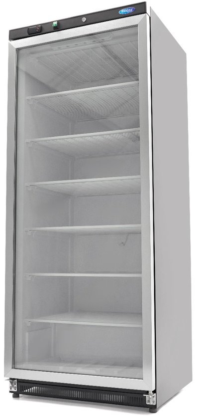 Vrieskast - 600 L - Zwart - met Glazen Deur