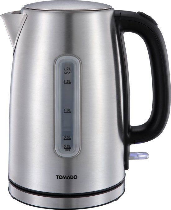 Tomado TWK1709S - RVS Waterkoker - 1,7 liter inhoud - 2200W - Kalkfilter - Waterniveau indicator