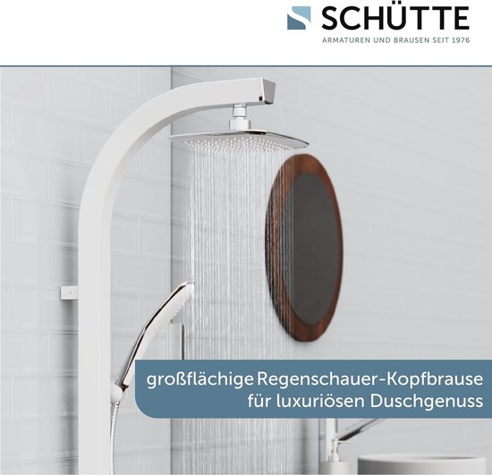 Wolfsburg Fritz regendoucheset mat zwart met thermostatische BADKRAAN