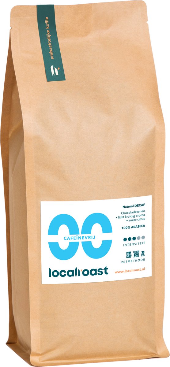 Goedkoopste Localroast - No.00 Natural Decaf Single Origin - 100 arabica - Gemalen - 1kg