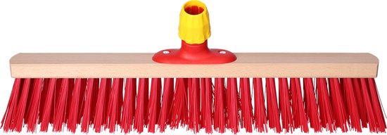 Buemag buiten bezemkop voor tegels - met steelhouder - rood - Breed 50 cm - hout/kunststof - harde straatbezem van Buemag — afbeelding 3