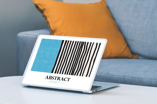 Sticker ordinateur portable - 10,1 pouces - Blauw - Zwart - Wit - Design