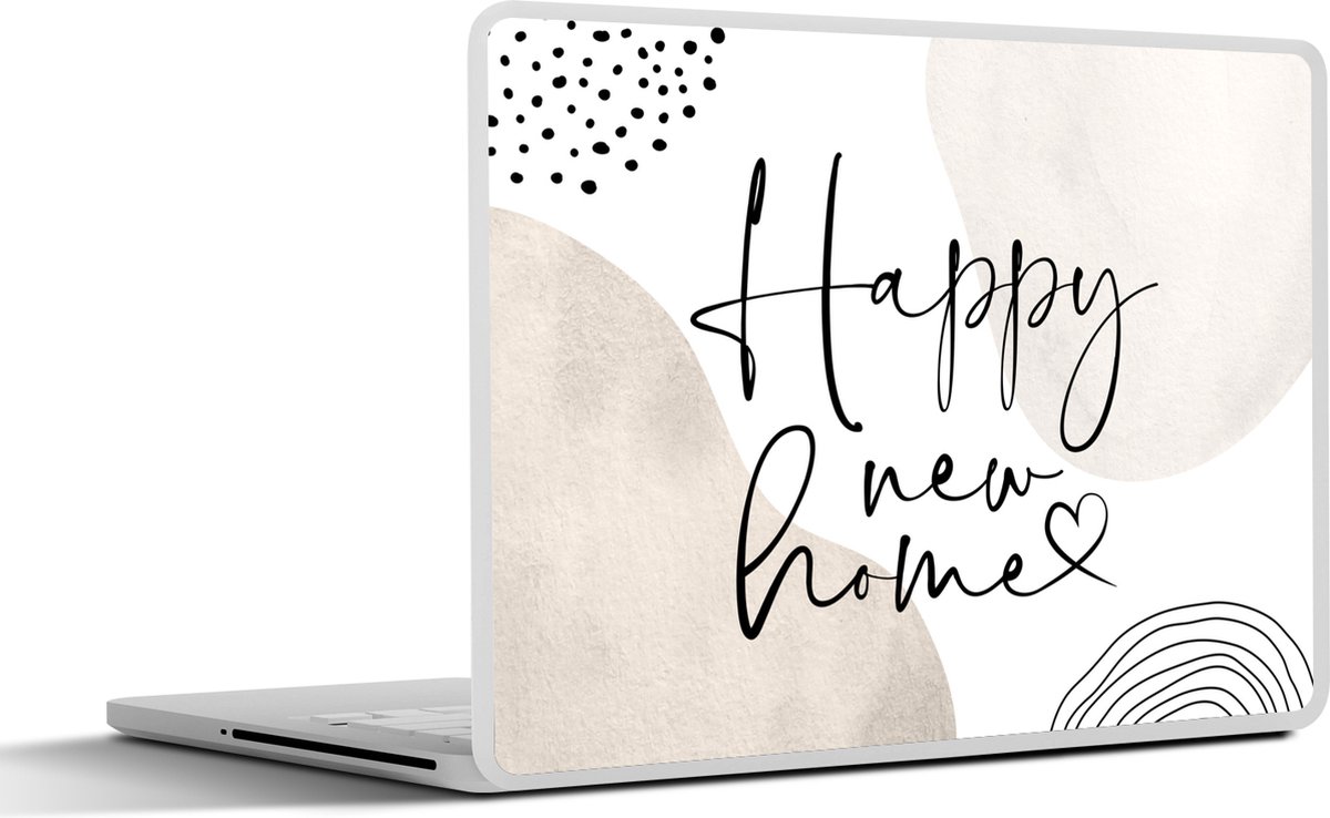 Laptop sticker - 11.6 inch - Hartje - Happy - Quote - 30x21cm - Laptopstickers - Laptop skin - Cover