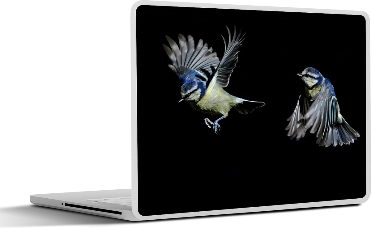 Laptop sticker - 15.6 inch - Vogels - Veren - Zwart - 36x27,5cm - Laptopstickers - Laptop skin - Cover