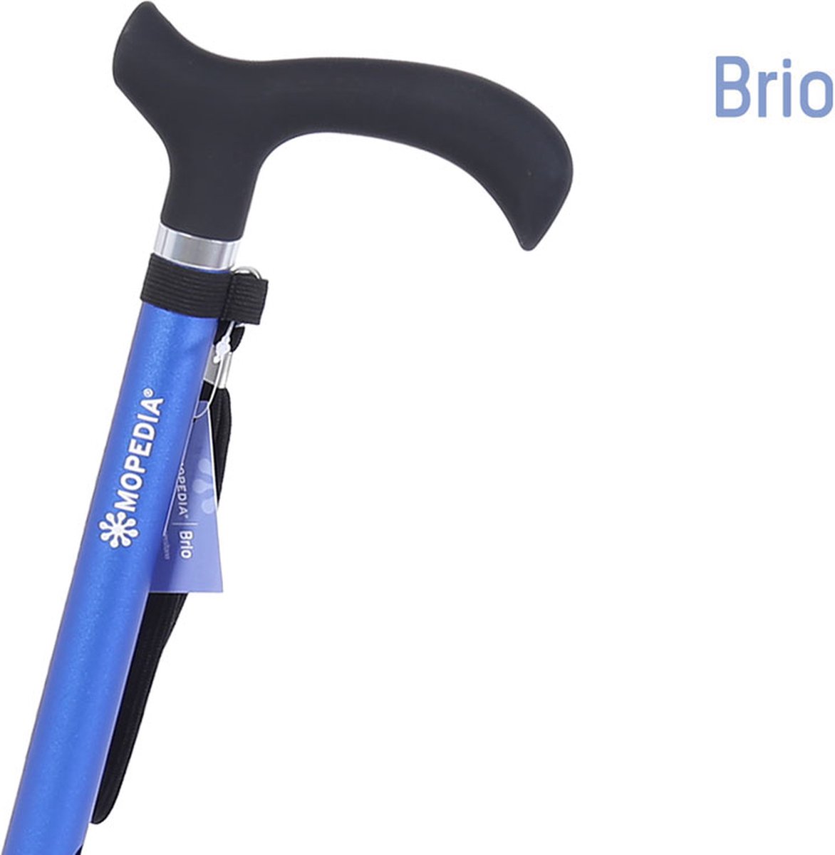 Aluminium Wandelstok Moretti met Derby Handgreep – Lichtgewicht en Stijlvol Ontwerp - Blauw