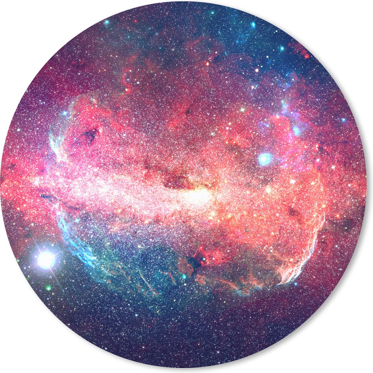 Muismat rond 20x20 cm - Mousepad Sterren - Oranje - Heelal - Ronde muismatten