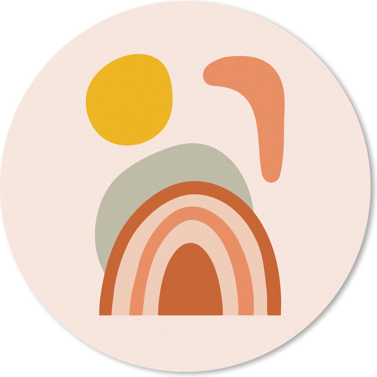 Muismat rond 40x40 cm - Mousepad Regenboog - Zon - Abstract - Zomer - Ronde muismatten