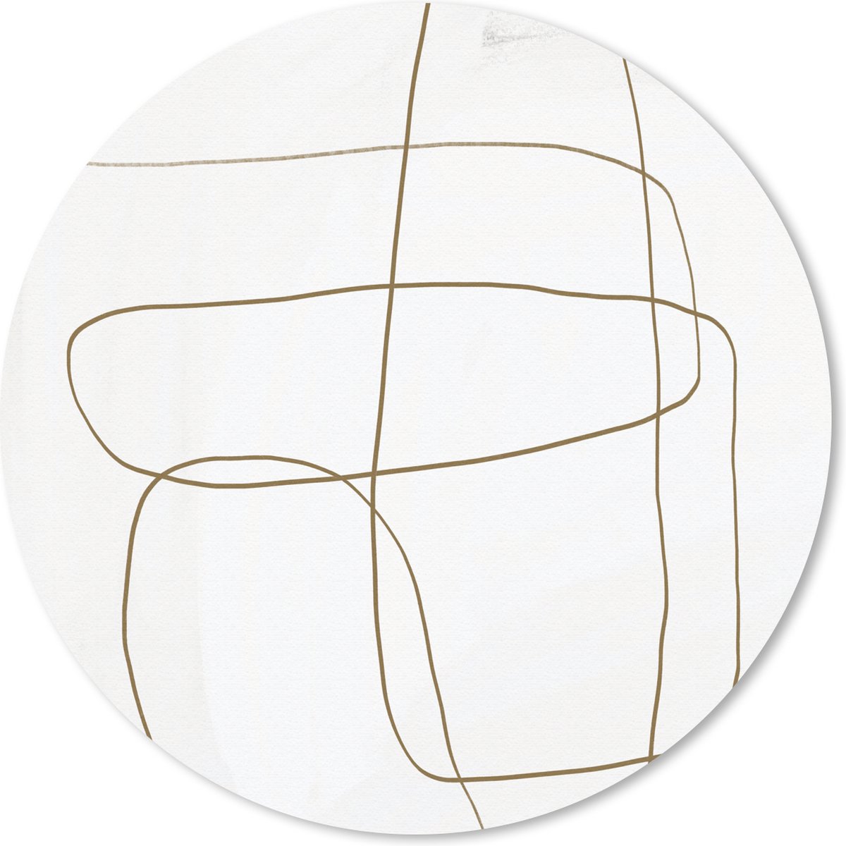 Muismat rond 50x50 cm - Mousepad Abstract - Wit - Luxe - Ronde muismatten