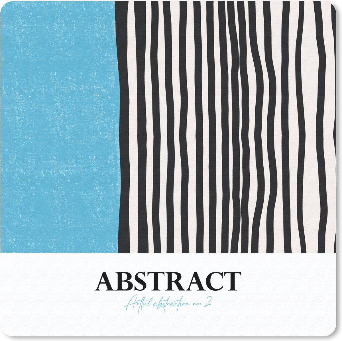 Muismat 20x20 cm - Mousepad Blauw - Zwart - Wit - Abstract - Muismatten
