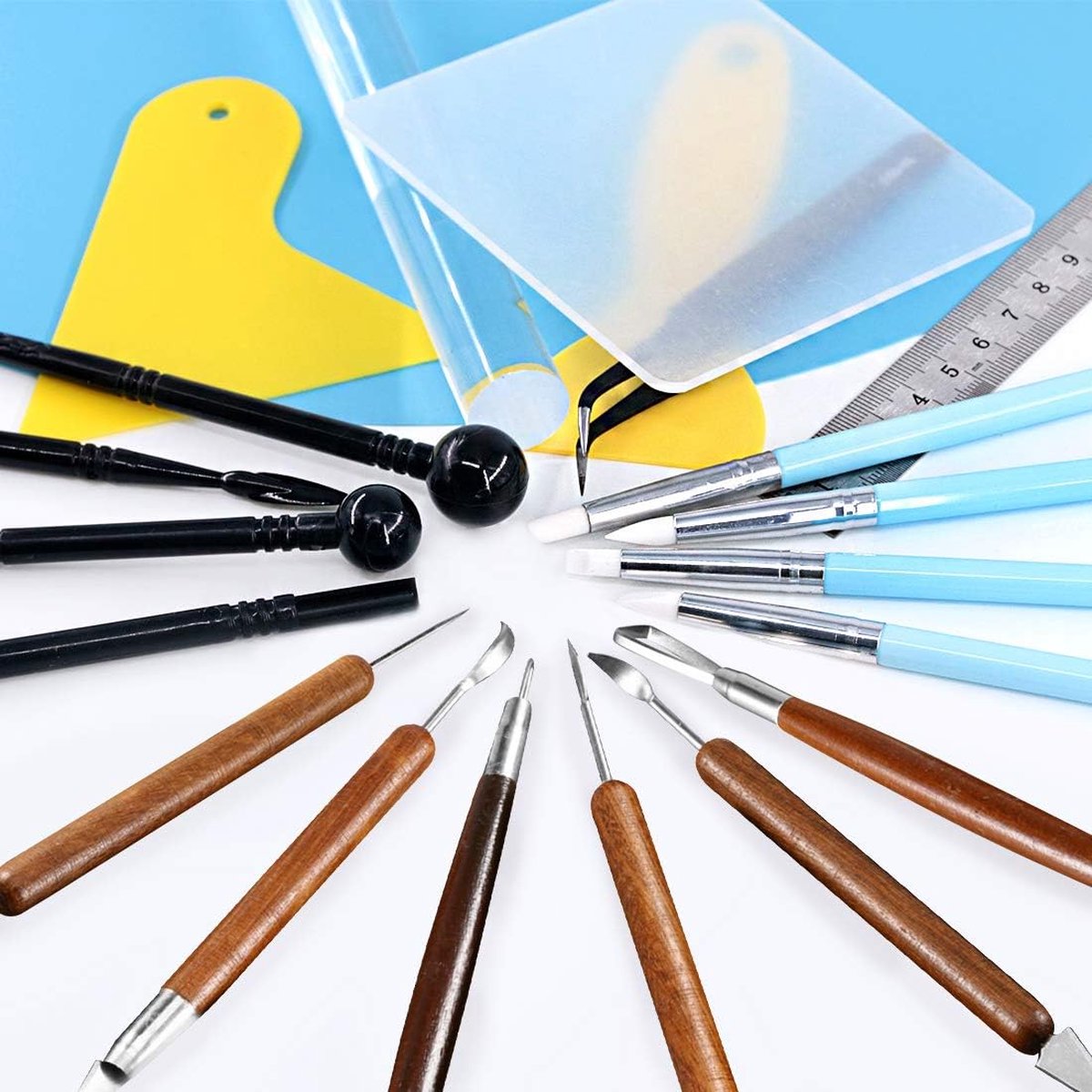 Equivera Pottenbakken Gereedschap - Pottenbakkersgereedschapset - Boetseer Gereedschap - Klei Gereedschap - Boetseer Set - Beeldhouwen - Pottenbakken - Boetseergereedschap - Kleigereedschap - Modelleergereedschap