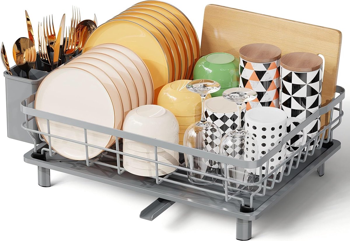 Goedkoopste Selbro ® Compact RVS Afdruiprek met Draaibare Uitloop en Lekbak voor Keuken