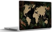 Laptop sticker - 11.6 inch - Wereldkaart - Bladeren - Tropische Planten - 30x21cm - Laptopstickers - Laptop skin - Cover