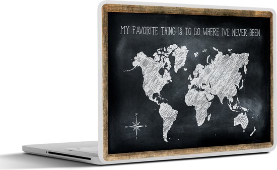 Sticker pour ordinateur portable - 10,1 pouces - Wereldkaart - Citation - Tableau