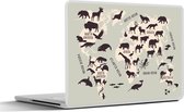 Laptop sticker - 17.3 inch - Wereldkaart - Kinderen - Grijs - 40x30cm - Laptopstickers - Laptop skin - Cover