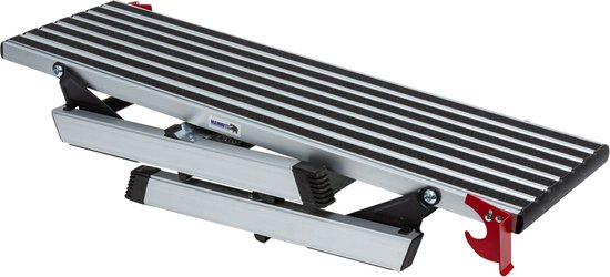 Aluminium werkplatform, vouwbank, draagvermogen 150 kg, veiligheidsloopvlak, werksteiger, opstapkruk, huishoudladder, trapladder voor thuis, kantoor, werkplaats en garage